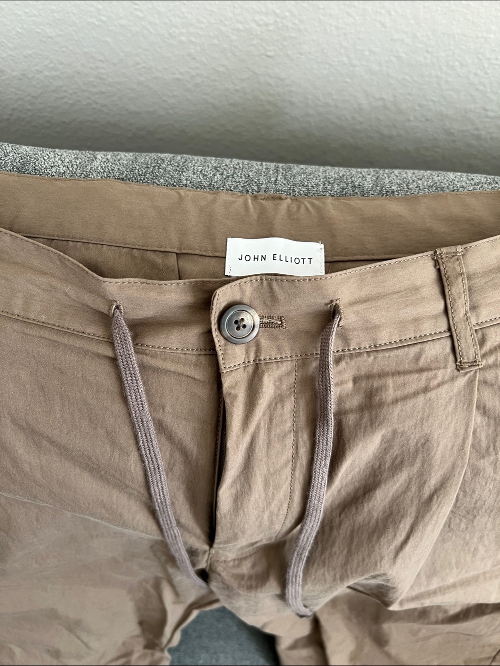 John Elliott Men's Drawstring Chinos — Light Brown